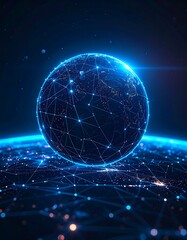 A digital representation of Earth, with glowing connections