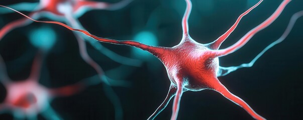 A close-up illustration of neural cells with branching dendrites, highlighting the complexity and connectivity of the nervous system.