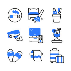 Hotel Colored Outline  Icons pack