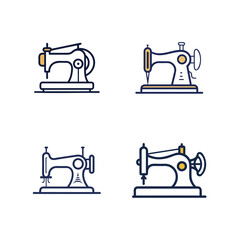 Four vintage style sewing machine icons in a grid