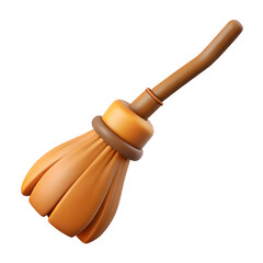 3D Render of a Witchs Broom isolated on transparent background