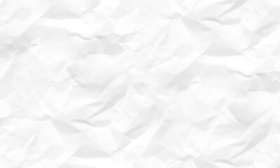 Grunge wrinkled white color paper textured background with copy space.  Crumpled white paper abstract shape background with space paper for text