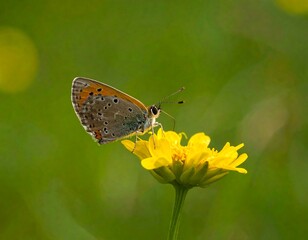 Obraz premium Butterfly on a yellow flower