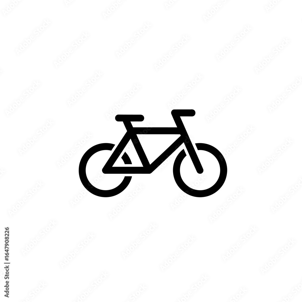 Aufkleber a simple black bicycle icon with two wheels and a triangular frame design