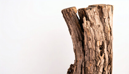 Tree Stump Isolated on White Background Cut Wood Base Forestry Nature Detail Rustic Timber Remnant for Landscaping Garden Decor and Environmental Concept