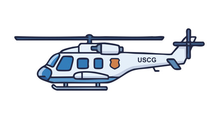 Coast Guard helicopter in flight.