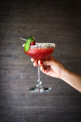 Enjoy a Refreshing Cocktail with Beautiful Garnish Presented in an