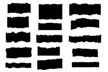 Set of torn or ripped papers icon