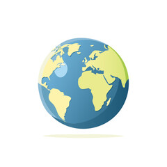 Naklejka premium Stylized globe with continents and oceans illustration, representing Earth
