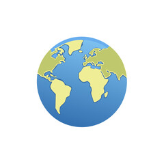 Fototapeta premium Earth Planet Globe Flat Illustration Vector Icon Map Continents Graphic