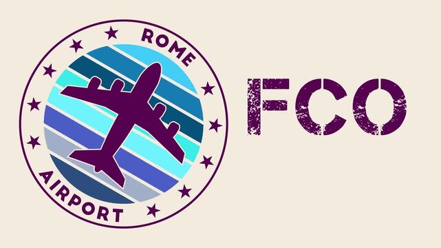 Fiumicino Airport Rome intro video. Rome airport information animation. Neat 4k video.