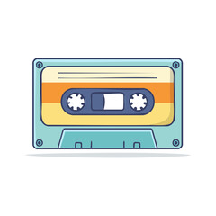 Fototapeta premium Retro audio cassette tape vector illustration, isolated on white