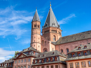 Maiz Cathedral, view from the Market Square (Markt), Mainz, Rheinland-Palatinate, Germany