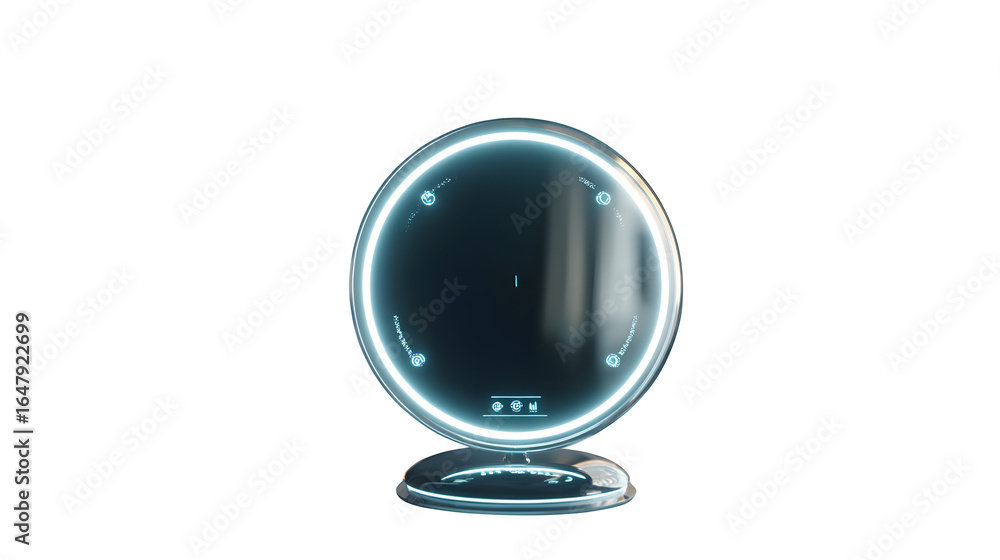 Aufkleber futuristic glowing orb device with holographic interface and data visualization