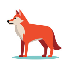 Obraz premium Minimalist vector illustration of a red fox standing in profile isolated