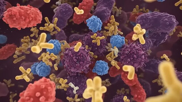 Immune System Microscopic View.