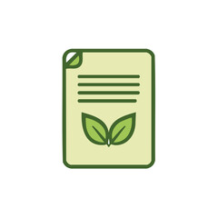 Eco-friendly document with leaves, ecological concept