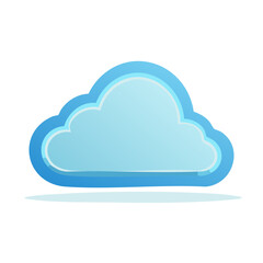 Fototapeta premium Illustration of a blue cloud icon with shadow