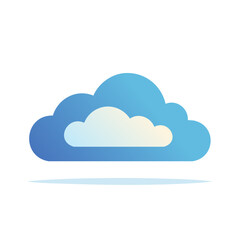 Fototapeta premium Stylized Cloud Icon with Blue Gradient and Smaller White Cloud Inside, Fluffy Shape