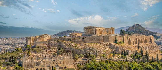 Gordijnen Athene Scenic panorama of the Acropolis in Athens, Attica, Greece  © Luis