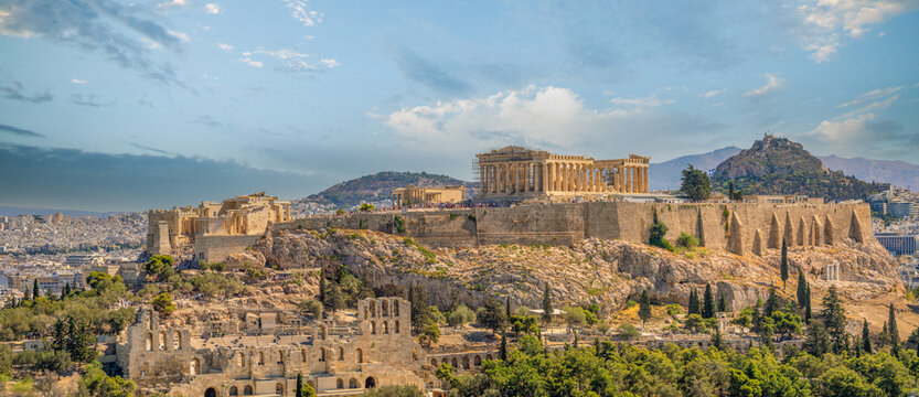 Fototapeta Scenic panorama of the Acropolis in Athens, Attica, Greece