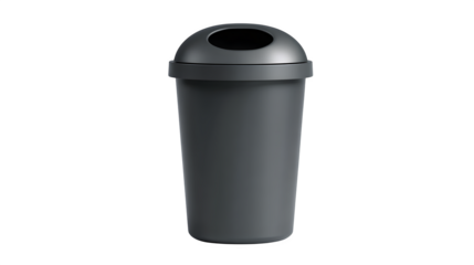 Sleek modern dark grey trash can with domed lid, perfect for clean contemporary spaces