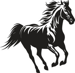 Galloping Horse Silhouette Embodying Freedom and Power A Majestic Animal in Motion Expressing Spirit and Untamed Beauty
