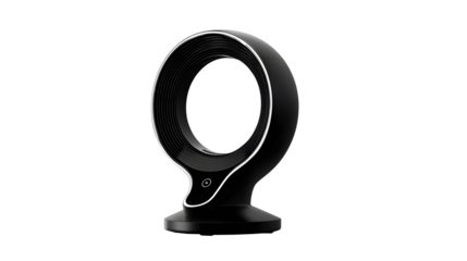 Sleek modern black bladeless fan with illuminated controls offers sophisticated home comfort and style.