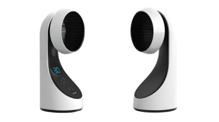 Sleek modern desk fan with digital display and touch controls for comfortable airflow and smart home integration