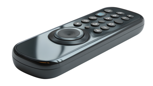 Sleek modern remote control with tactile buttons and intuitive navigation for seamless entertainment
