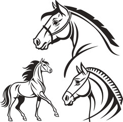 Majestic Horse Illustrations A Collection of Elegant Equine Designs for Various Creative Projects and Artistic Endeavors with Stunning Details