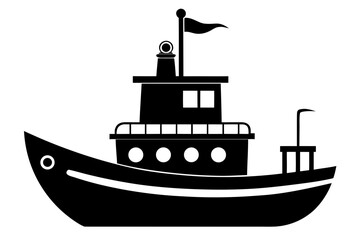 Obraz premium Tugboat vector silhouette 