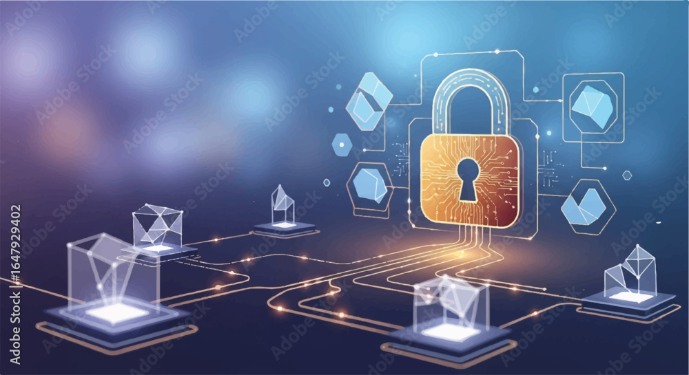 Poster a digital lock protecting a network of connected devices.