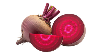 Isolated Beetroot Whole and Sliced