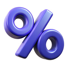 ThreeDimensional Percentage Symbol isolated on transparent background