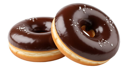 Chocolate Glazed Donuts – Isolated on Transparent Background