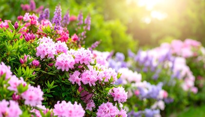 Obraz premium Vibrant spring flowers in a garden