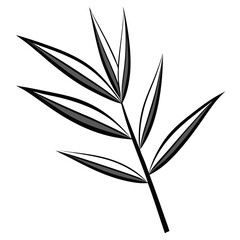 black silhouettes of bamboo leaves