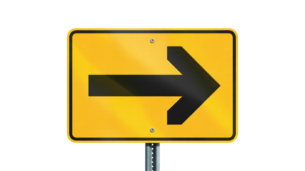 Follow this right turn road direction for safety travel