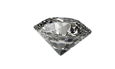 Shiny Brilliant Cut Diamond on Transparent Background