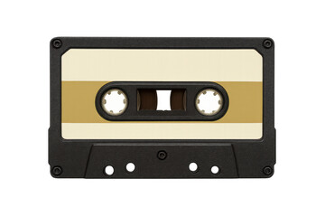 Fototapeta premium Vintage audio cassette tape isolated on transparent background