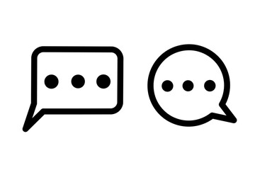 Speech bubble icon. Message bubble icon. Text message vector icon with square and round bubble shapes.
