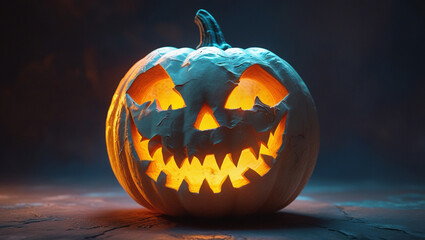 halloween pumpkin on black background