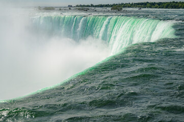 Niagara Falls, Canadian falls, Horseshoe falls close up, white foam and turquoise blue water