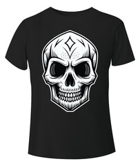 Fototapeta premium Bold Skull Illustration T-Shirt Design.