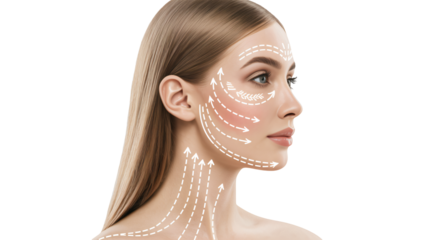 Beautiful woman getting facial massage therapy treatment