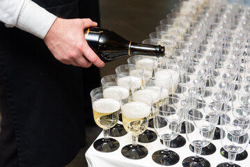 Champagne celebration event setup