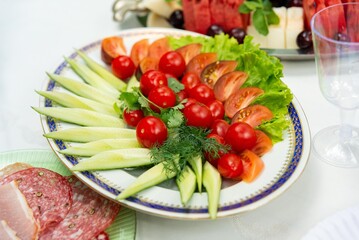 Fresh vegetable platter for gathering