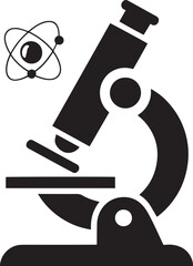 Microscope Science Vector Illustration Atom Research Lab Equipment Scientific Study