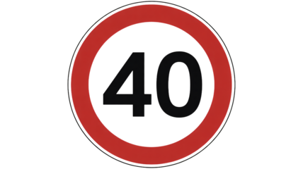 Speed limit forty miles per hour street sign icon symbol